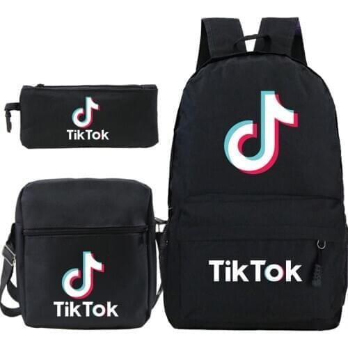 Tik Tok Backpack Boys Girls 3pcs School Bag For Teenagers Kids Book Bags Women Men Travel Laptop Backpack Children Mochilas