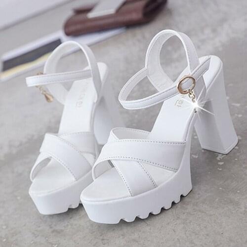 Women Fish Mouth Platform High Heels Wedges Buckle Slope Sandals Women Shoes Woman Platform High Heels Sandals High Heels