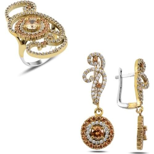 Silver 925 Sterling Zircon Cubic Zirconia Authentic Set