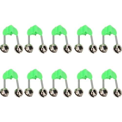 10pcs Fishing Bite Alarms Fishing Rod Stalk Bells Clamp Tip Fishing Tools Fixtures Annunciator for Carp Fishing Accessories
