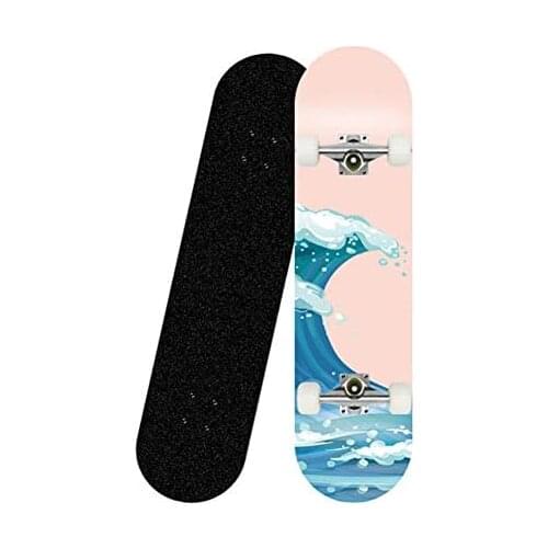 Skateboard 31.5" Complete Skateboard 7-Layer Maple Wood Skateboard Skateboard for Adult Beginner,Waves