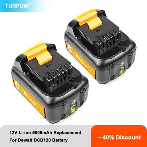 6000mAh Replacement DCB120 Battery For Dewalt 12V MAX Li-ion DCB120 DCB121 DCB123 DCB125 DCD710 DCF813 DCF815 Power Tool Battery
