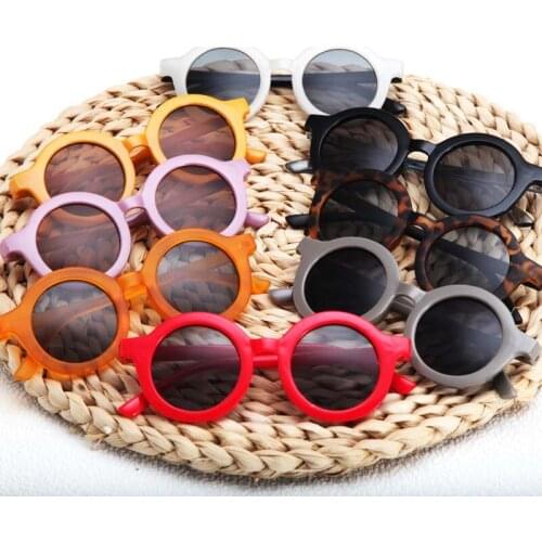 Children Boy Girl Cute Leopard Double Color Cartoon Bear Shape Round Sunglasses Kids Vintage Sunglasses UV400 Protection Classic