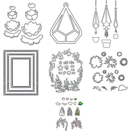 Terrarium Succulents Metal Cutting Dies for Scrapbooking Craft Die Cut Card Making Embossing Stencil Photo Card