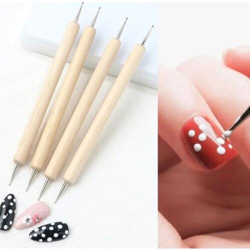 Nail Dotting Pen Metal Dual Heads Rhinestones Gem Picker Crystal Picking Painting Dots Tools Nail kit Accessories NLNAO10
