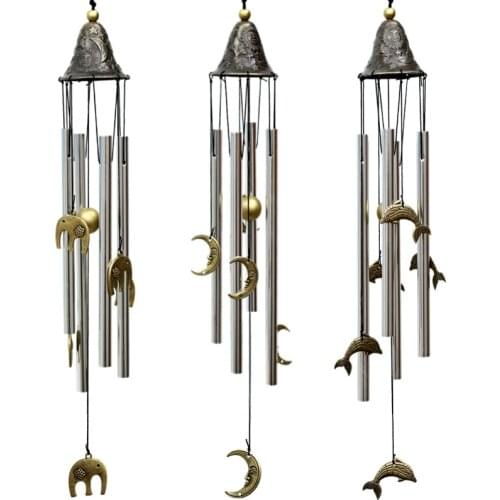 Outdoor Garden Yard Home Living Wind Chimes Animal Moon Dolphin Home Windchime Bells Wall Hanging Home Room Decor Friend Gift