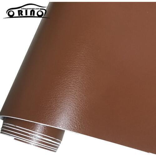 10/20/30/40/50CMX152CM Brown Leather Pattern PVC Adhesive Vinyl Film For Auto Car Body Internal Decoration Vinyl Wrap