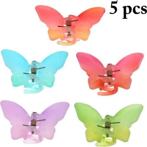 5pcs Acetate Resin Hair Claw Sweet Butterfly Hairpin Clip Styling Tools Barrettes Hair Clips for Women Girls Hair Accessories