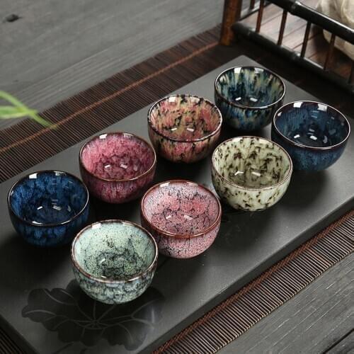 Kiln Baked Temmoku Glaze Kung Fu Tea Cup Jianzhan Ceramic Teacup Single Cup Tea Set Tea Cup Wholesale Master Cup Tea Bowl