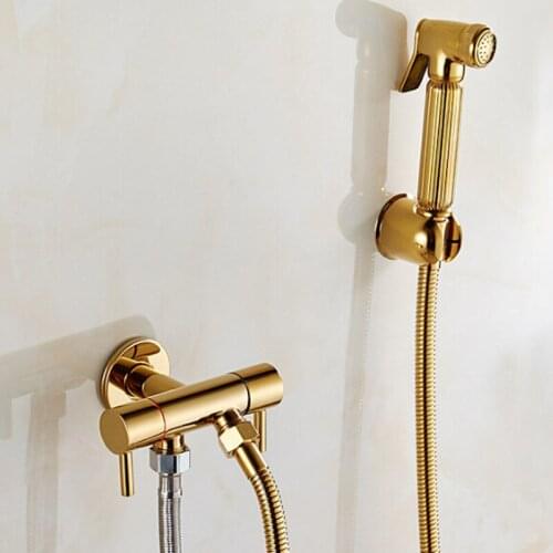 Gold Bidet Spray Set Bidet toilet seat sprayer set spray gun car wash garden floor good helper Bathroom Toilet Bidet shower set