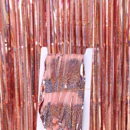 1Pc Colorful Party Backdrop Glitter Fringe Curtain Wall Rain Curtain Tassel Birthday Wedding Anniversary Home Decor