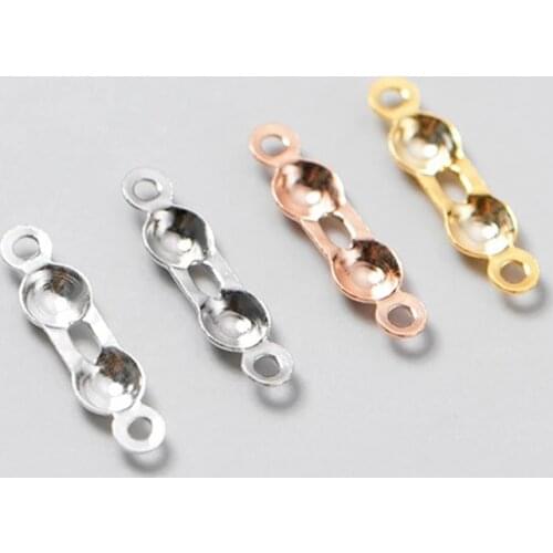 10pcs 925 Sterling Silver Cords Closure End Beads DIY Fine Jewelry Making Bracelets Necklace Connector Buckle Clamp Crimp Beads