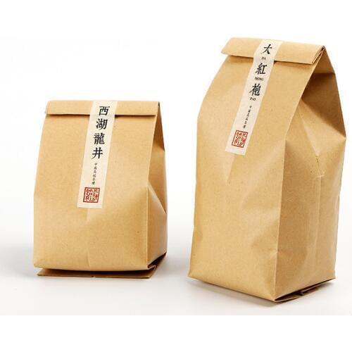 100 Pcs Kraft Paper Foil Side Gusset Bags Pouches Kraft Foil Side Gusset Bags Tea Packaging Free Shipping Kraft Paper Bags