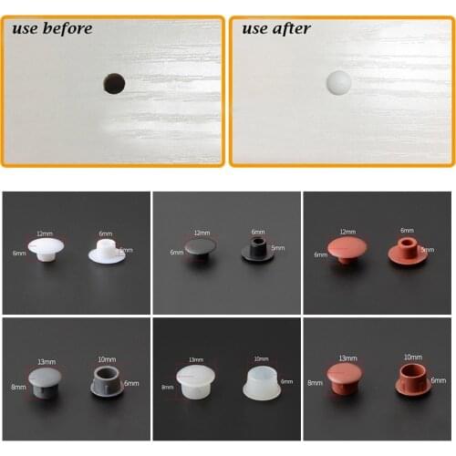100Pcs Screw Cap Cover Plastic Locking Hole Plug Button Top Flush Type for Cabinet Cupboard Shelf Furniture Dust Plug Stopper
