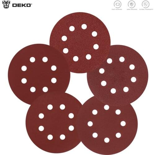 15pcs 125mm Sandpaper Round Shape Sanding Discs Hook Loop Sanding Paper Buffing Sheet Sandpaper 8 Hole Sander Polishing Pad