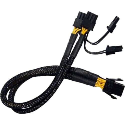 2 Pcs PCI-E 6 Pin to Dual PCIe 8 Pin (6+2) Image Card PCI Express Power Adapter GPU VGA Y-Splitter Extension Cable