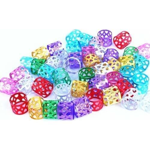 20pcs Hair Braid Rings Clip Silver Gold Color Hair Styling Accessories Bead Adjustable Dreadlock Ring Beads Hair Braider Tool