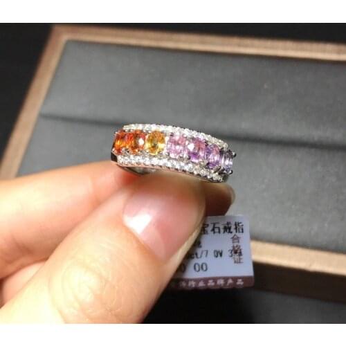 2021 Sapphire Gemstone Ring for Women Jewelry Natural Gem Supply Real 925 Silver Engagement Ring Summer Gift