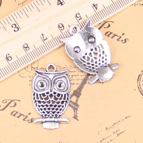 10pcs Charms hollow owl 32x19mm Antique Pendants,Vintage Tibetan Silver Jewelry,DIY for bracelet necklace