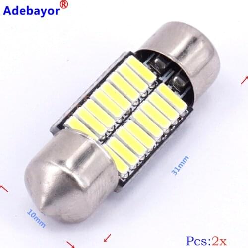 8pcs Led Festoon 6411 6418 C5W 16SMD 4014 31MM Canbus Error Free Car Auto Interior Festoon Dome Door Reading Light Bulbs #LK130