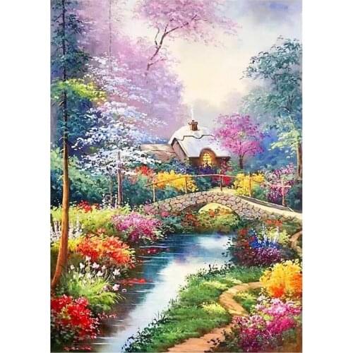Diamond Painting Art for Adults Beginner Scenery Painting Round Full Drill Paint with Diamond Wall Decor Crystal Craft