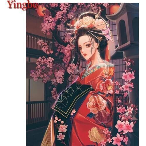 Diamond Painting japan woman Full Square/Round Diamond Mosaic cartoon Pattern Embroidery Cross Stitch 5D Rhinestone Painting