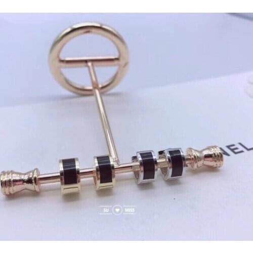 Free Shipping New Design Vintage Black Enamel Geometric Stud Earrings for Women Girl Jewerly Gifts
