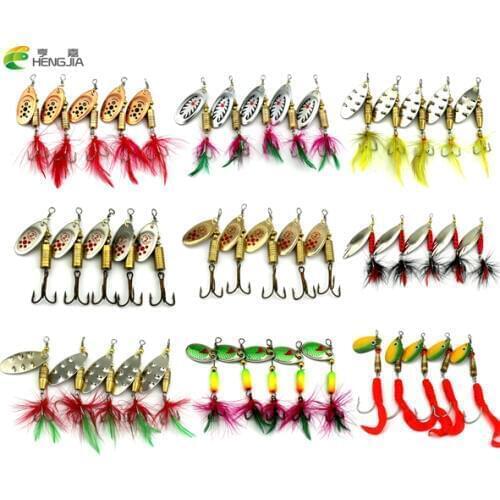 HOT NEW 2018 21 model 5PCS Spinner Spoon Fishing Lure Spinner bait Metal Hard FISHING Lure bass panfish trout walleye tilapia