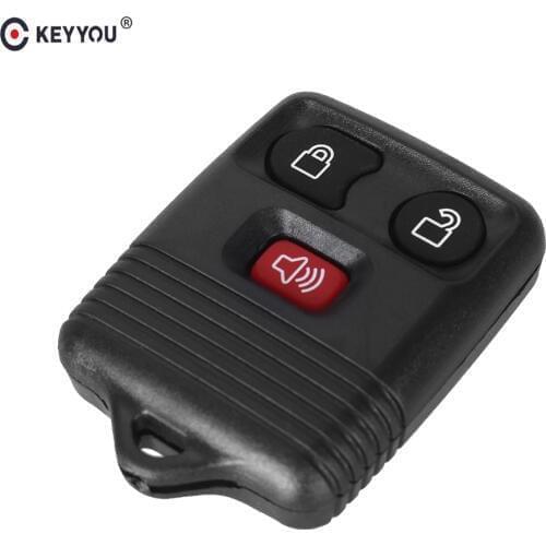 KEYYOU Remote Key Shell Fob Case Pad Cover 3 Buttons For Ford Escape Ranger Explorer Transit Keyless Entry Replacement