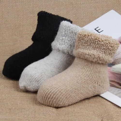 Kids Socks Winter Children Cute Thick Wool Socks Leg Warmer Cotton Baby Footwear Accessories Boy Girls Short Socks Brand 0-5Y