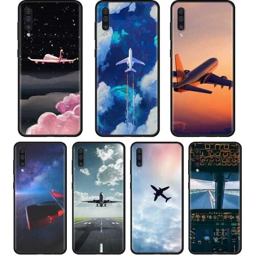 Travel Plane For Samsung Galaxy A50 A70 A30 A40 A10 A20E A20S A10S 10E A60 A70S A80 A90 5G Cell Phone Soft Case Capa