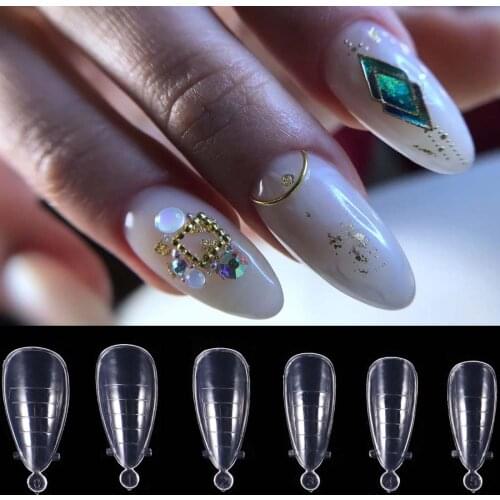Dual Nail Forms Quick Building Poly UV Gel Finger Extended Mold Stiletto Art Tips Full Cover Fake Nail Manicure Tools
