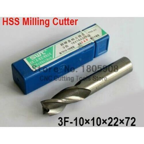 10 pcs/set 10MM 3 Flute HSS & Aluminium End Mill Cutter CNC Bit Milling Machinery tools Cutting tools.Lathe Tool