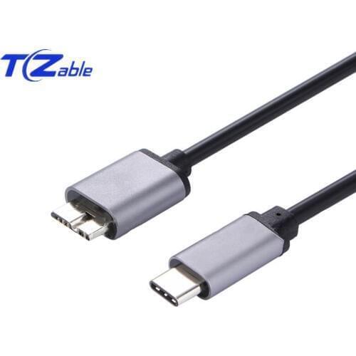 USB3.1 Type-C To USB3.0 Micro B Cable Connector Male To Male Charging Data Cable For Hard Drive Smartphone 1M Black USB C