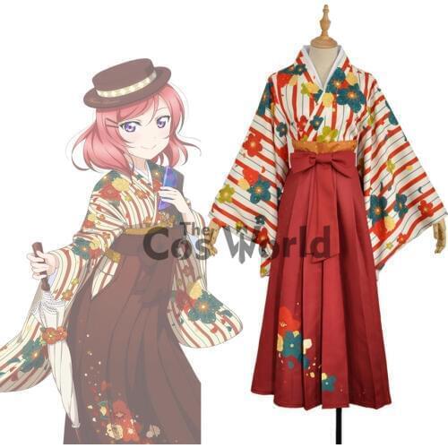 Love Live Taisho Romances Nishikino Maki Kimono Yukata Outfit Anime Customize Cosplay Costumes