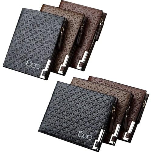 KUNBABY Black/Light Bronw/Dark Brown Top PU Leather With 500 Logo Bag Card Package Wallet Coin Bag For Fiat Abarth Free Shipping