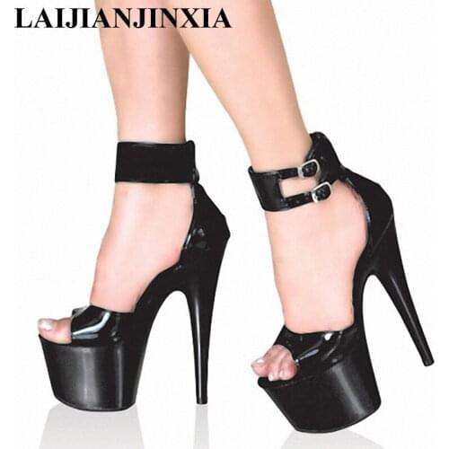 LAIJIANJINXIA Brand Plus:34-45 46 Peep Toe Zapatos Mujer Sandals 15cm Thin High Heels Platform Sexy Womens Shoes Wedding Pumps