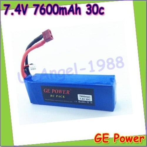 1pcs GE Power High rate Lipolyer 7.4V 7600mAh 30C 2s Lipo Battery For Rc Car Traxxas HPI FLUX Wholesale