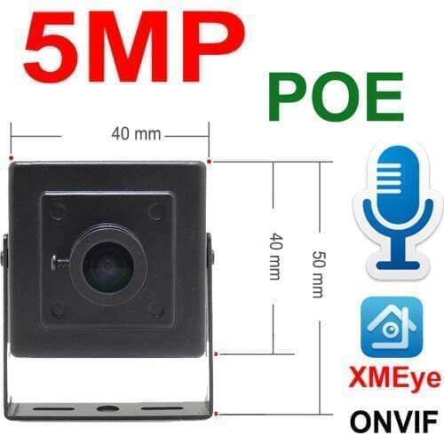 JIENUO 5MP POE Mini Camera Ip Audio Cctv Security Video Surveillance Micro IPCam Home Onvif Small CCTV HD Network Xmeye POE Cam
