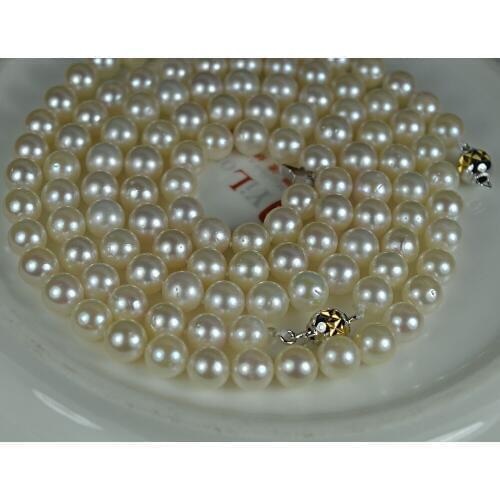 AAA+ AKOYA sea Pearl , Perfect Round , lustre, smooth, 7-7.5 mm, 43cm. Pearl006, Christmas gift