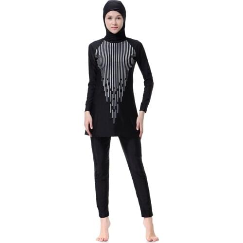 Muslim Swimwear for Women Full Cover Long Sleeves Islamic Burkinis Swimsuit Hijab Top Pants Suits Tankinis