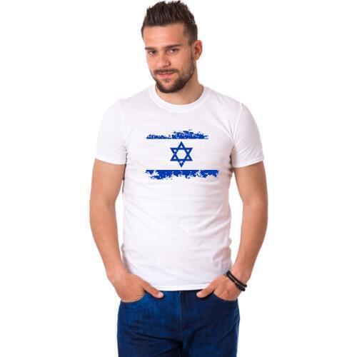 BLWHSA Israel National Flag Printed Tshirts For Men Summer Cotton Casual T-shirts Nostalgic Fashion Style O-neck Tee Tops