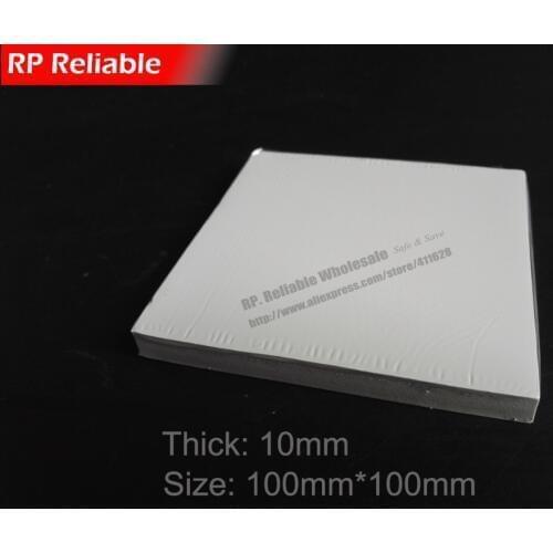 1pcs 10mm Thick, 100mm*100mm Soft Silicone Thermal Pads for Power Supply, LED, Heat Sink Heat Transfer -- RP Reliable