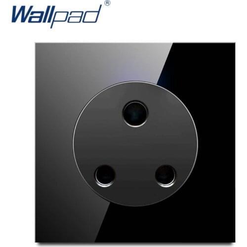 Wallpad New Arrival Crystal Glass Panel 15A UK 3 Pin Wall Power Socket Outlet Grounded With Child Protective Lock