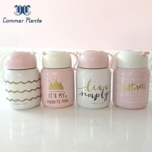 New lovely portable thermal insulated Water Bottle 220ML Thermos Vacuum Stainless Steel Insulated Cup Kids Outdoor Milk Tumblers