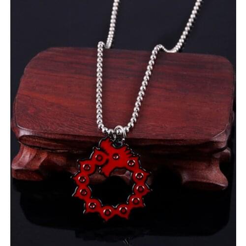 Anime Seven Deadly Sins Dragon Necklace Nanatsu No Taizai Metal Pendant Necklace for Men Women Choker Jewelry Accessories Gift