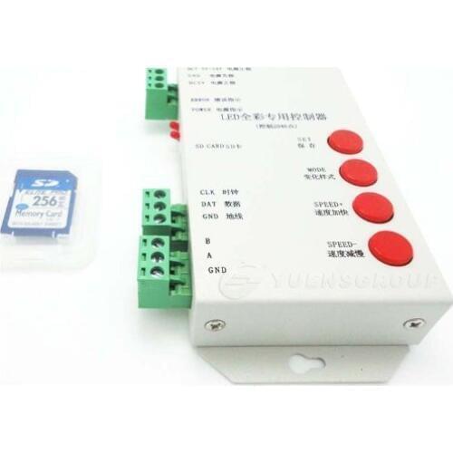 LPD6803/DMX512/WS2811 DC5-24V RGB Pixel Controller for led strip/pixel/module/string+256MB sd card+Edit DIY program software