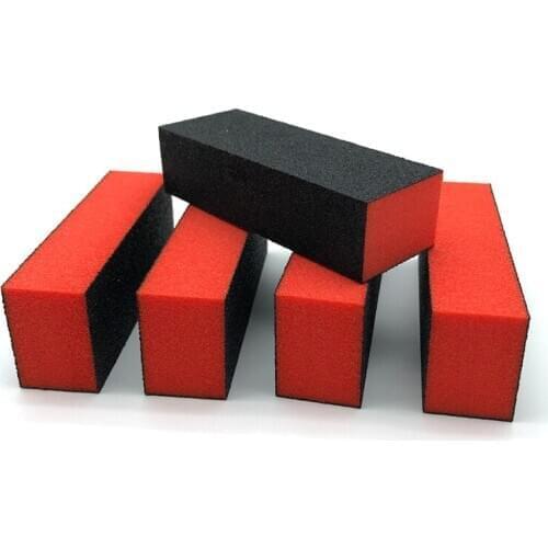 10pcs Nail Buffer File 3-sided Orange Red Nail Sponge Sanding Block for UV Gel Polish Pedicure Tool Nail Art Manicure Supplies