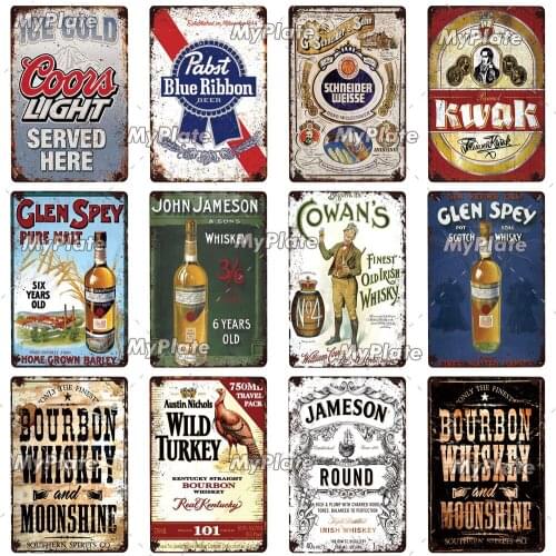 Beer Tin Sign Metal Sign Retro Plaque Home Decor Metal Vintage Man Cave Bar Pub Club Home Wall Decoration
