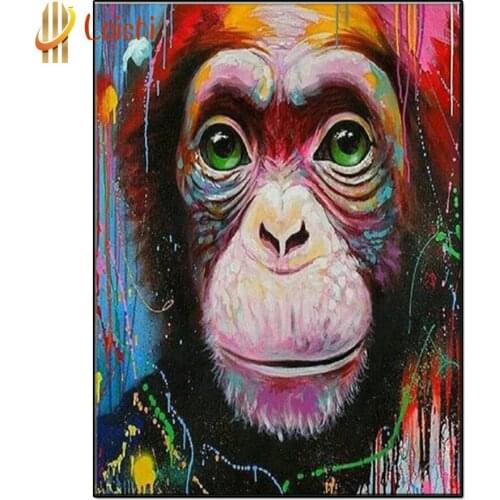 Full diamond painting Abstract doodle gorilla animal handmade diamond embroidery mosaic stitch cross art kit home decoration
